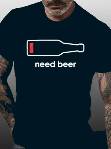 Need Beer Low Battery Funny Shirts&Tops